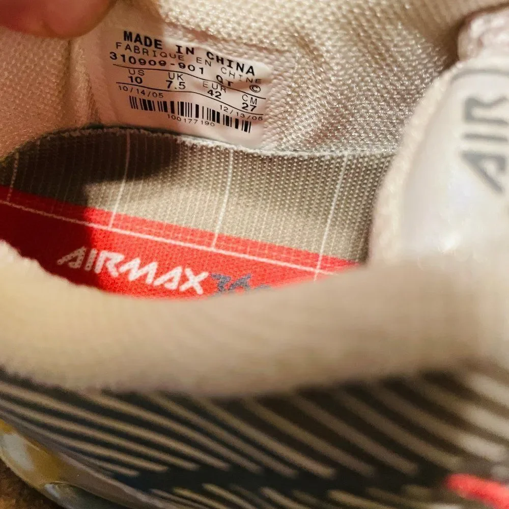 Mint Vintage NIKE AIR MAX 360 Champagne White Coral Pink Tight Air Bladders